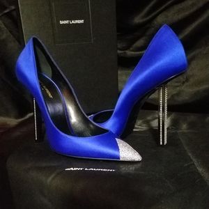 Saint Laurent Paris Blue Heels